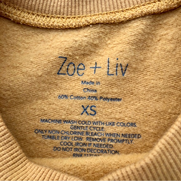 Zoe + Liv Let The Universe Guide You Butterfly Yellow Cropped Sweatshirt - Picture 2 of 6
